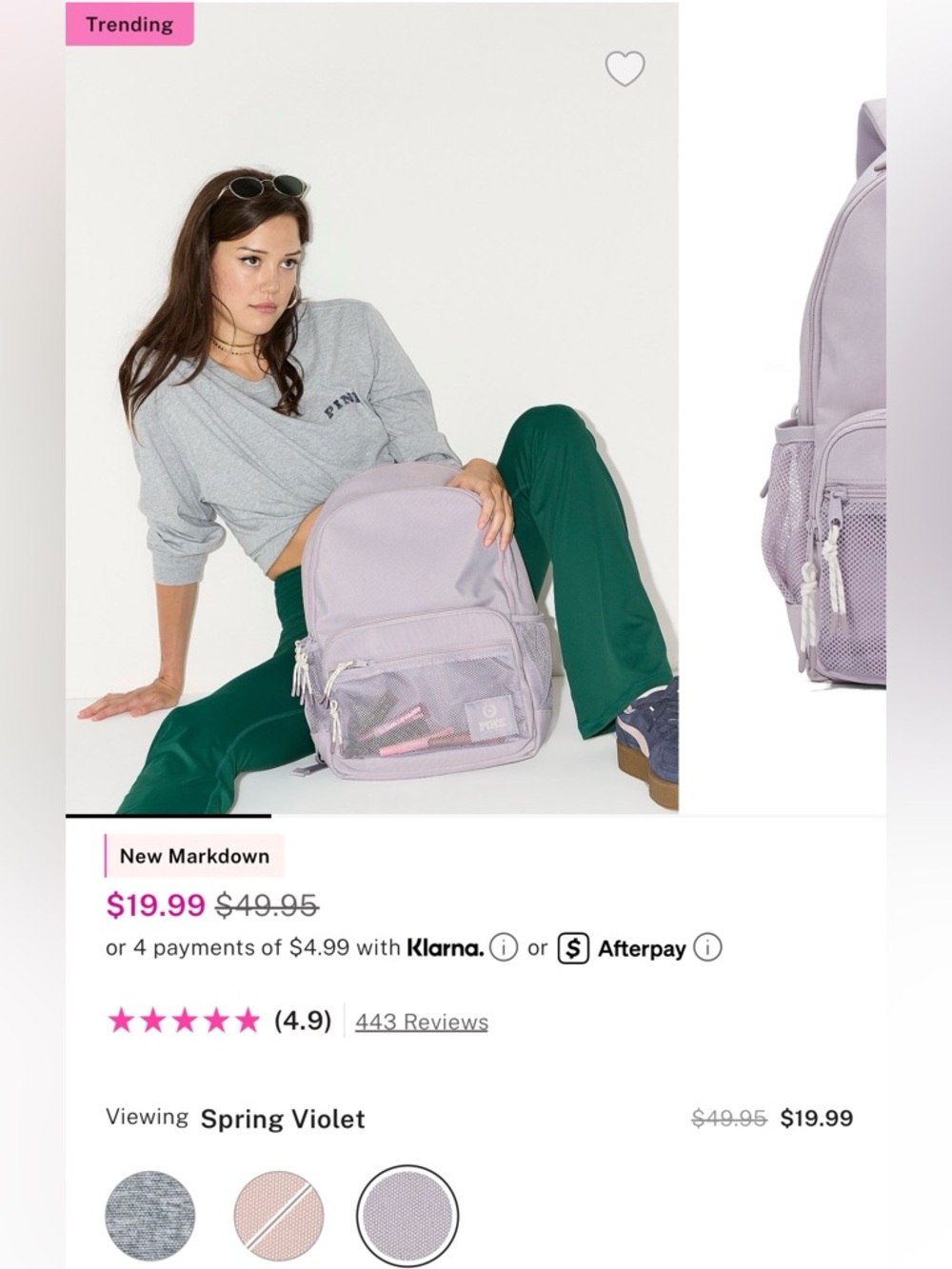 PINK Victoria's Secret Spring Violet Backpack
